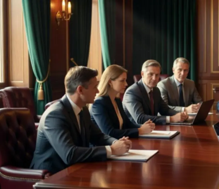 Spotkanie organizacyjne z klientem przy eleganckim stole, planowanie wieczoru kasynowego